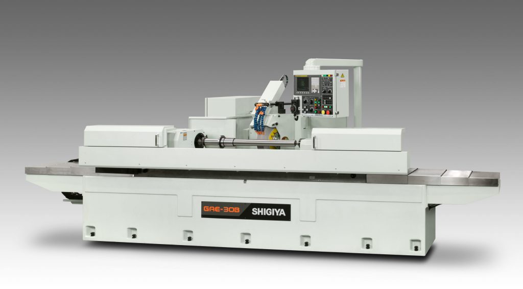 Shigiya GAE-30B; Dual-axis control grinder, CNC angular cylindrical grinder for high-precision OD and face grinding in automated production environments.