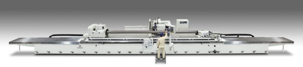 Shigiya GP-100; GP-100D large workpiece grinding machine with table-traversing design for high-precision grinding and scalable industrial grinding applications.