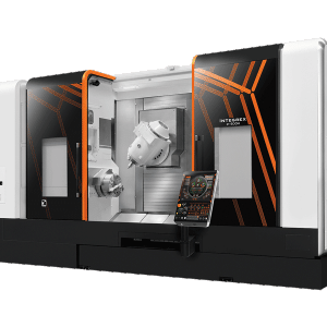Mazak Integrex e-500H shown with automated loading system for CNC, supporting industrial machining applications and multitasking manufacturing systems.