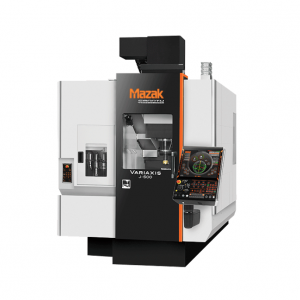 Mazak Variaxis j-500 compact 5-axis machining center with high-speed CNC machining and advanced CNC machining solutions powered by the Mazak SmoothG control system.