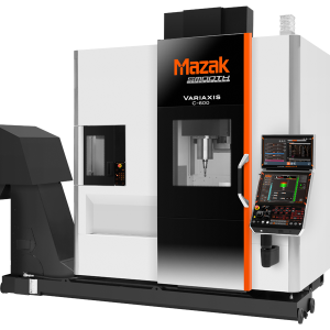 Mazak Variaxis C-600 compact 5-axis vertical machining center with SmoothAi CNC control, engineered for high-precision multi-surface CNC milling.
