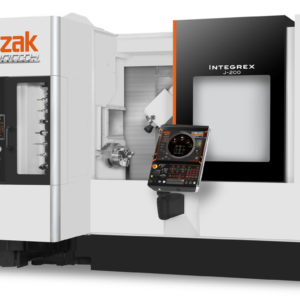 Integrex j-200 shown with job shop machining equipment, precision milling tools, and an automated loading system for CNC and industrial machining applications.