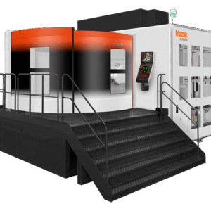 Mazak INTEGREX e-1600V multitasking machining center with Smooth CNC control performing turning, milling, and gear manufacturing operations.