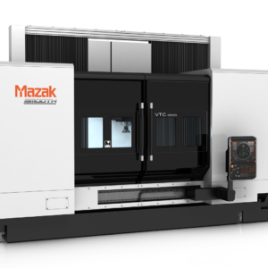 Mazak VTC-250D vertical machining center with traveling column VMC and fixed table vertical mill design, 50-taper spindle, and SmoothG control for precision machining.