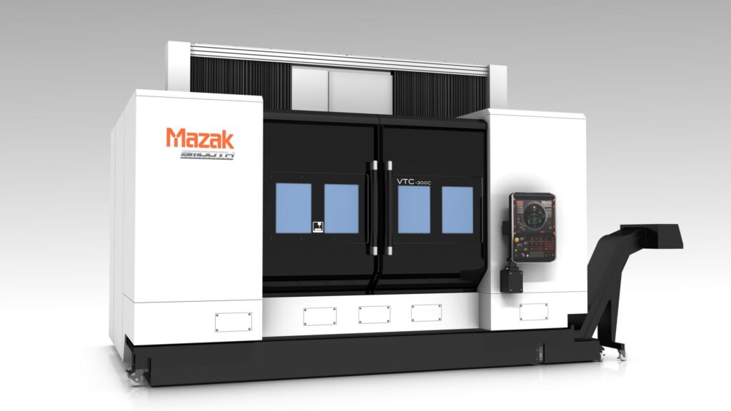 VTC-300C vertical machining center with traveling column VMC design and fixed table vertical mill for large workpiece machining solutions.