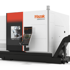Mazak HQR-250 NEO turning CNC machine with dual-spindle, twin-turret design for contract manufacturing machines and high-precision CNC turning.