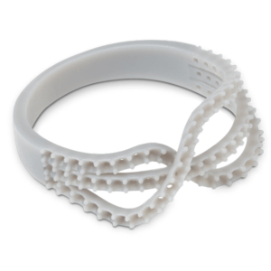 Jewelry prototypes created using JEWEL MASTER GRY biocompatible 3D printing material and prototyping resin.
