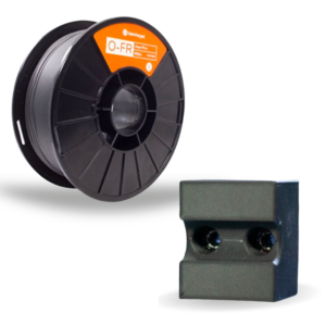 Onyx FR flame-retardant 3D filament used for UL94 V-0 filament printing and aerospace compliant materials in high-performance polymer 3D print workflows.