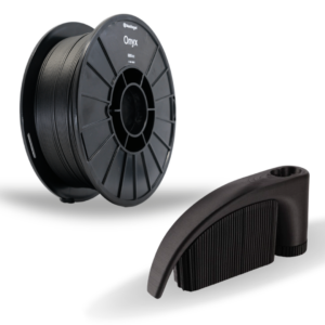 Onyx carbon filled nylon filament used for engineering-grade 3D printing and producing durable composite 3D parts with high mechanical strength.