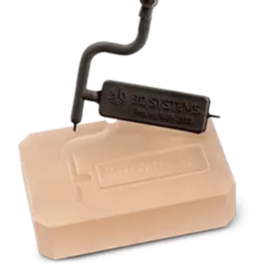 3D printed component made with VisiJet M2S-HT90 resin, showcasing high-temperature 3D printing resin, transparent photopolymer, ProJet MJP 2500 Plus compatibility, functional prototyping material, rigid transparent resin, and thermal resistant 3D material.