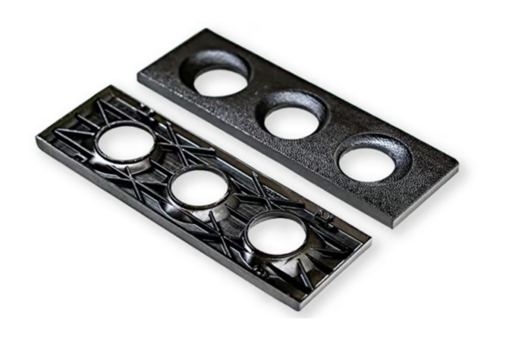 Accura AMX Tough FR V0 Black high-impact, flame-retardant SLA 3D printing material for aerospace and industrial applications.