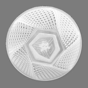 3D printed component using VisiJet Armor Max (M2G-JF) Armor Max resin, showing clear 3D resin quality and ABS-like toughness.