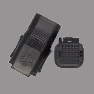 Close-up of a part printed with Figure 4 Tough 75C FR Black resin, showing its strength, flame resistance, and high-temp durability.